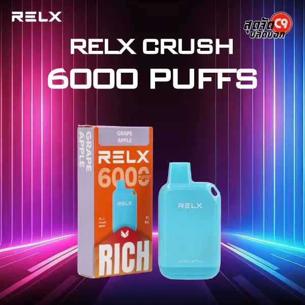 relx crush disposable 6000 puffs grape apple